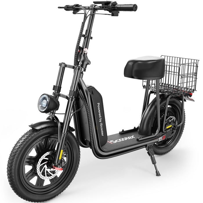 iScooter F7 1000W Electric Scooter with Seat, 45 Mile Range