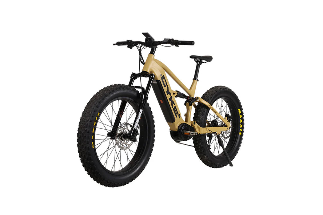 Cyke Falcon X Full Suspension 1000W Mid-Drive Fat Tire Electric Bike - 48V 20Ah, 28 MPH, 65 Mile Range, Hydraulic Brakes. 9-Speed - 100% Financing Available!