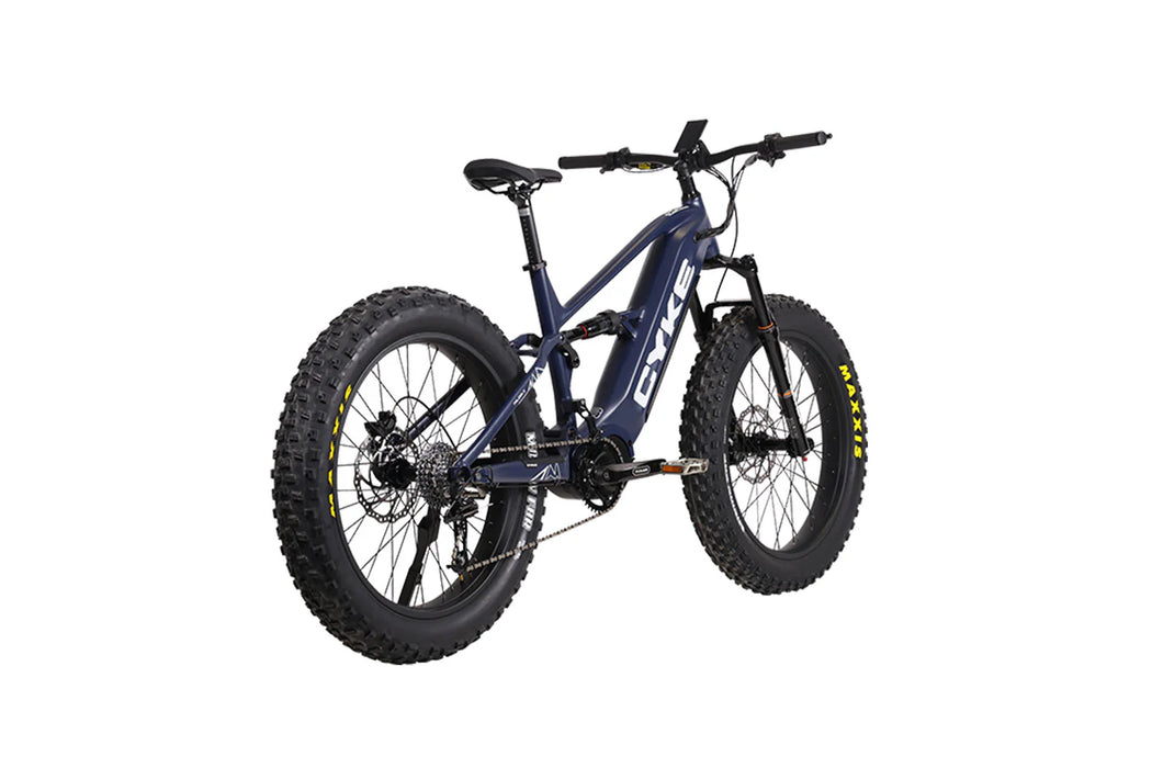 Cyke Falcon X Full Suspension 1000W Mid-Drive Fat Tire Electric Bike - 48V 20Ah, 28 MPH, 65 Mile Range, Hydraulic Brakes. 9-Speed - 100% Financing Available!