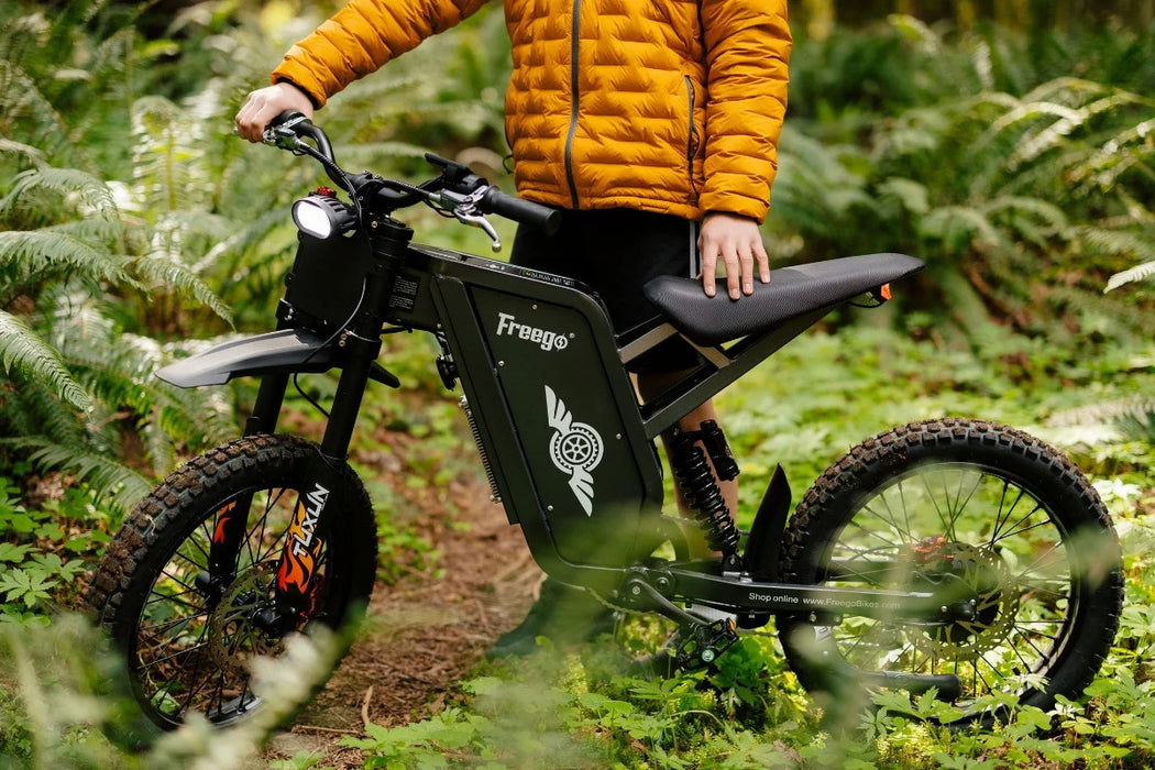 Freego X1 Series Agile All-Terrain Electric Dirt Bike - 60V, 25Ah, 3000W peak, 37 MPH max speed,  full suspension, hydraulic brakes - 100% Financing Available