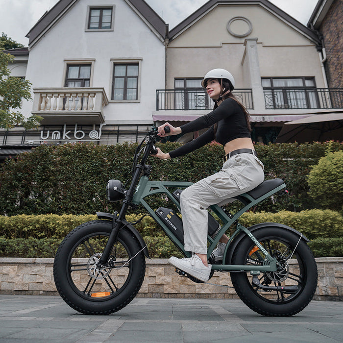 CycHunter 1000W Class 3 Moped-Style Electric Bike Full Suspension