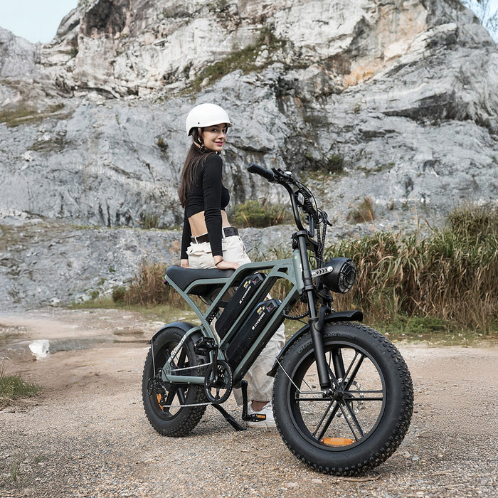 CycHunter 1000W Class 3 Moped-Style Electric Bike Full Suspension