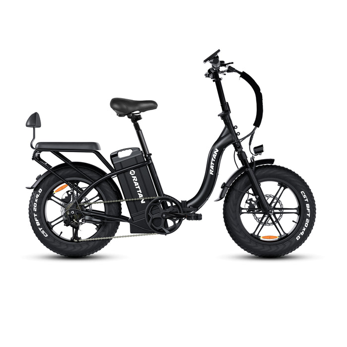Rattan LF ULTRA 1000W 48V 40.5Ah Brushless Gear Hub Motor Full Suspension Fat Tire 4.0 Foldable 2-Seater Step-Through Electric Bike with Hydraulic Brakes and Max Range of 120 Miles! - Financing Available!
