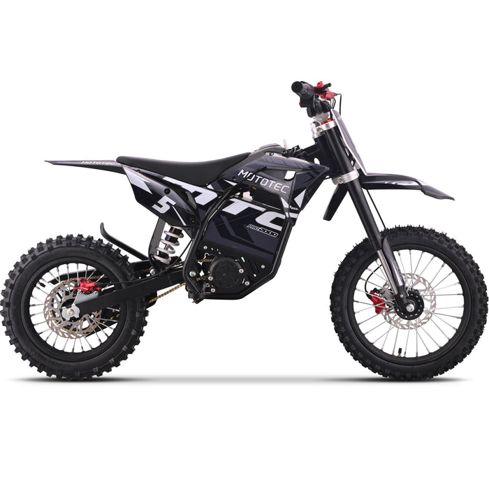 NEW! MotoTec 60V Pro Electric Dirt Bike 2000w Lithium, 15.6Ah, brushless, front and rear suspension and hydraulic brakes - 100 % Financing Available!