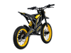 Yellow Isinwheel Monster Pro Mid-Drive Electric Dirt Bike, back right side angled view