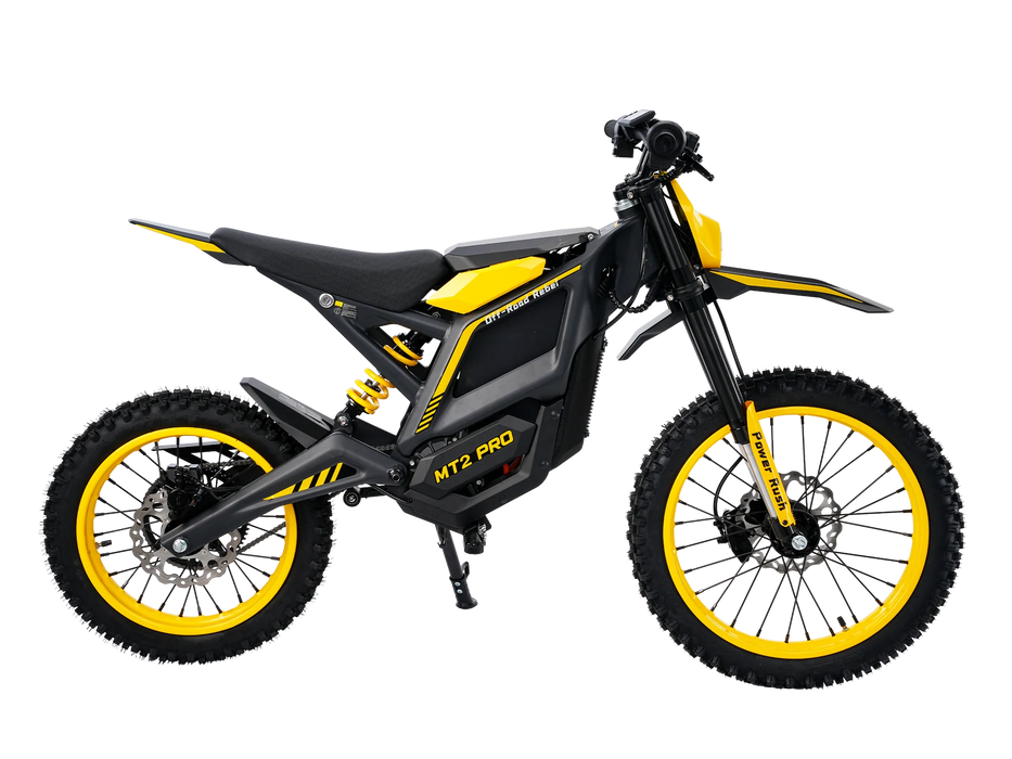 Yellow Isinwheel Monster Pro Mid-Drive Electric Dirt Bike, right side view