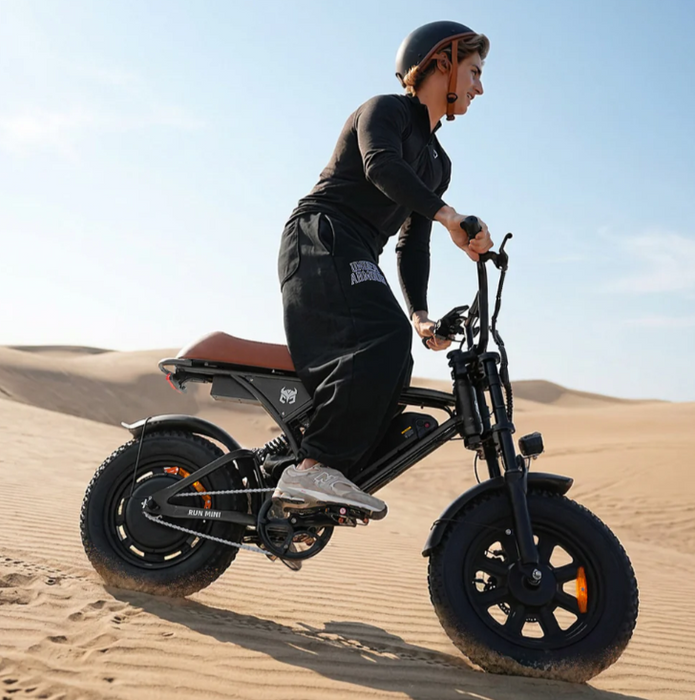 Cycrown Run Mini All Terrain Fat Tire Vintage Design Electric Bike - 36V 500W (750W Peak), full suspension, 20 MPH, 30-mile range - 100% Financing Available!