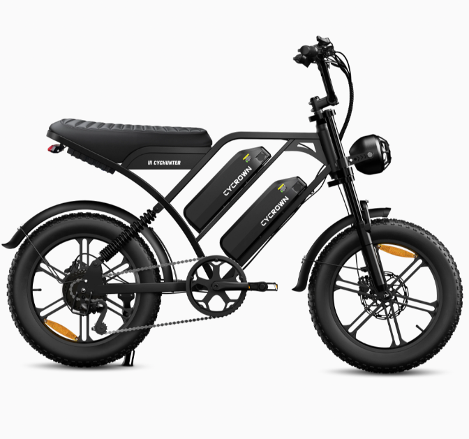 Cycrown CycHunter/CycHunter 2.0 -  48V 13Ah 1000W/1500W peak Class 3 Moped-Style Electric Bike - Full Suspension, Shimano 7-Speed - 100% Financing Available!