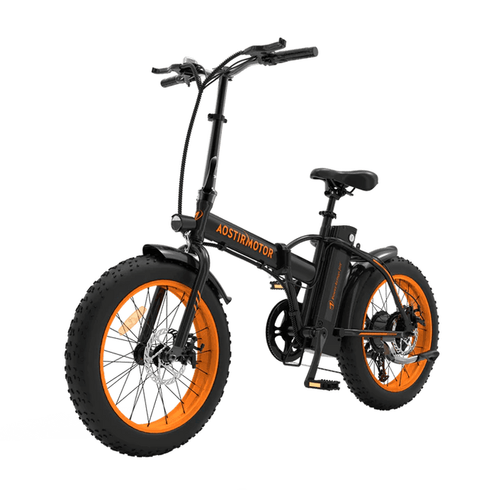 Aostirmotor Electric Bike Orange Aostirmotor Fat Tire Folding Electric Bike A20