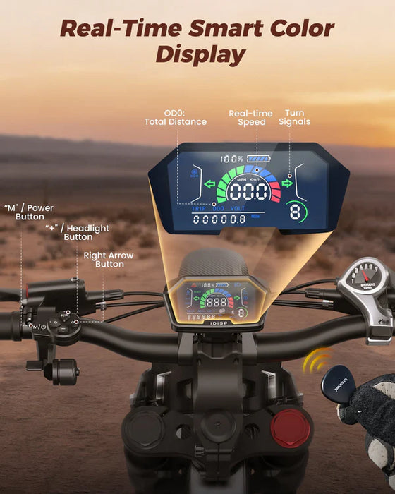 isinwheel R8 Electric Dirt Bike - 48V 27Ah 3000W, 35 MPH Max Speed, 150-Mile Range, 330 lbs Max Load - 100% Financing Available!