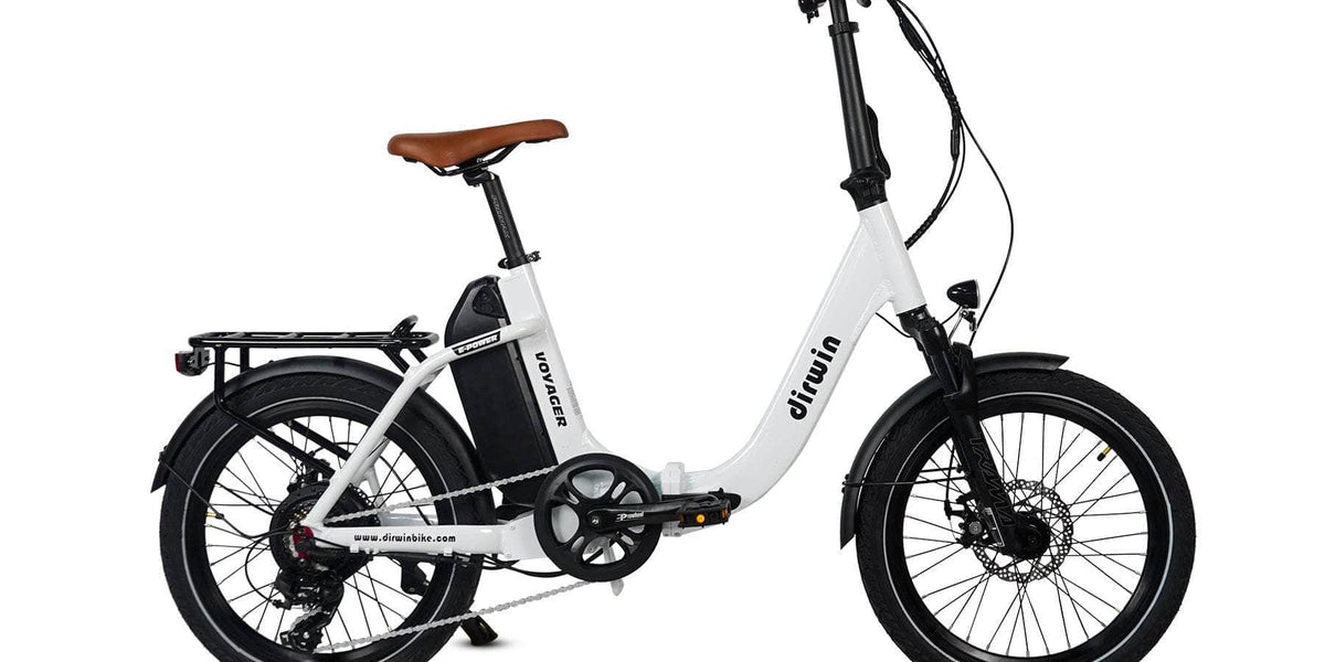 voyager electric bicycle Dirwin Voyager Folding Electric Bike - 500W 48V 12.8Ah 26MPH Shimano  7-speed hydraulic suspension