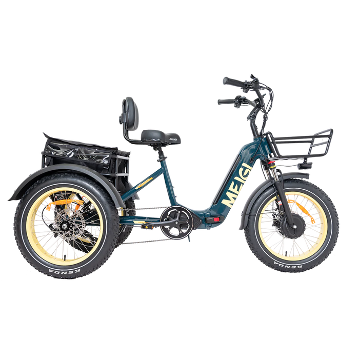 DWMEIGI Electric Bikes DWMEIGI MG2301-SILVERADO-HD Fat Tire Electric Trike 48V 750W 14Ah, upto 55 Mile Range
