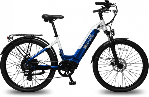 e-JOE Electric Bikes Blue/White eJOE JADE SPORT Step Over Commuter Electric Bike 48V 750W 14Ah, Range up to 45 miles, Max speed 25mph