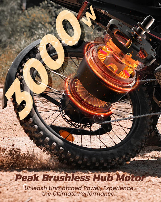 isinwheel R8 Electric Dirt Bike - 48V 27Ah 3000W, 35 MPH Max Speed, 150-Mile Range, 330 lbs Max Load - 100% Financing Available!