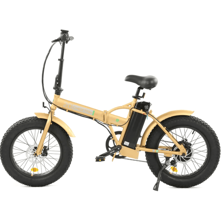 Ecotric Electric Bikes Gold Ecotric 48V portable and folding fat ebike with LCD display