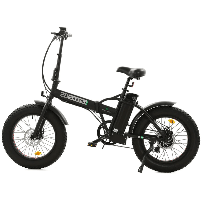 Ecotric Electric Bikes Matte Black Ecotric 48V portable and folding fat ebike with LCD display