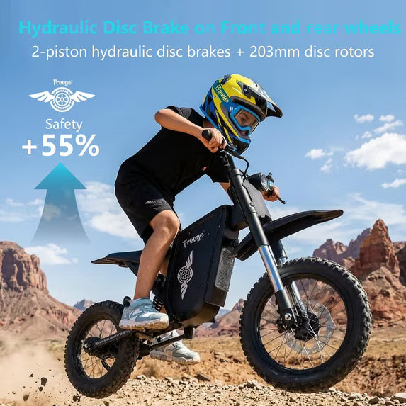 Freego X0 Electric Mini Bike - 60V, 23Ah, 3600W peak, 40 MPH max speed,  full suspension, hydraulic brakes - 100% Financing Available