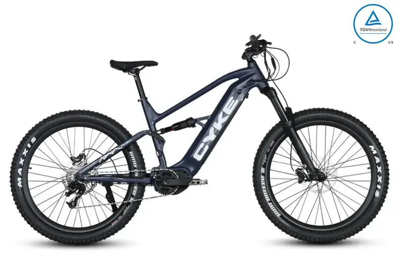 Cyke Falcon A Full Suspension All Terrain 500W (750W Peak) Bafang Mid-Drive Electric Bike - 48V 15Ah, 28 MPH, 75 Mile Range, Hydraulic Brakes, 9-Speed - 100% Financing Available!