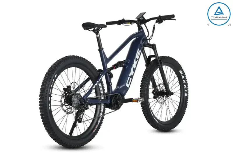 Cyke Falcon A Full Suspension All Terrain 500W (750W Peak) Bafang Mid-Drive Electric Bike - 48V 15Ah, 28 MPH, 75 Mile Range, Hydraulic Brakes, 9-Speed - 100% Financing Available!