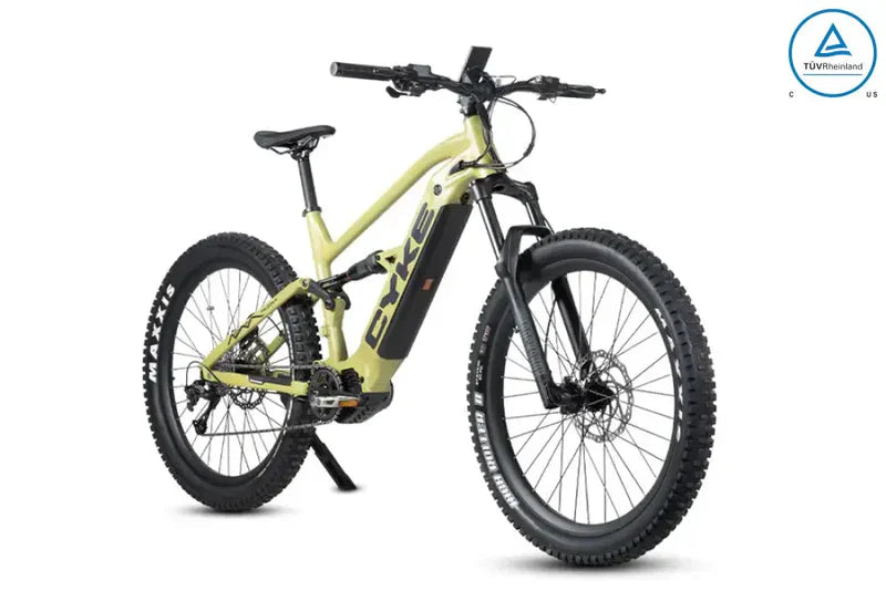 Cyke Falcon A Full Suspension All Terrain 500W (750W Peak) Bafang Mid-Drive Electric Bike - 48V 15Ah, 28 MPH, 75 Mile Range, Hydraulic Brakes, 9-Speed - 100% Financing Available!