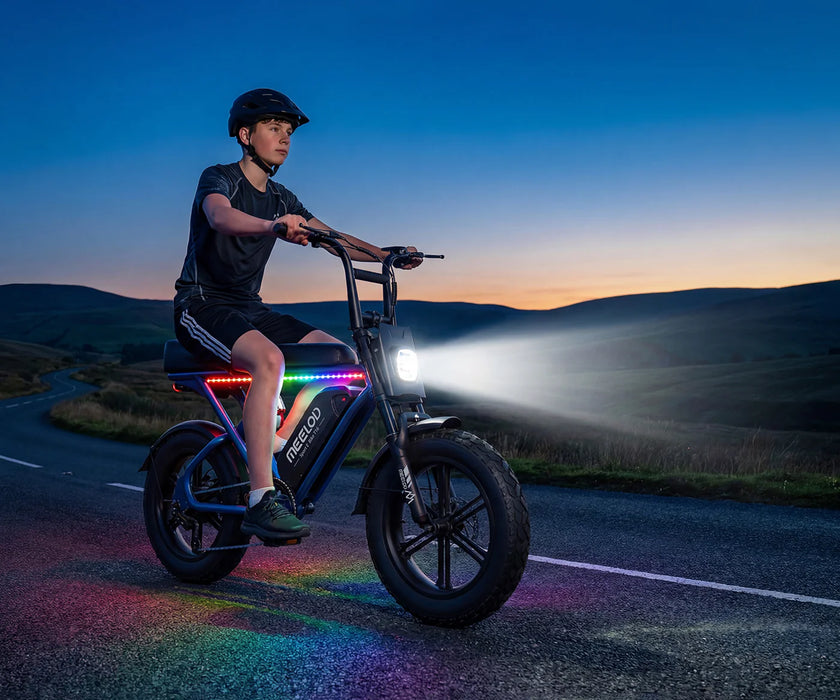 Meelod T16 1000W Fat Tire Electric Bike With Extended Double Seat - 48V 13.5Ah, 28 MPH, 25-45 Mile Range, Full Suspension - 100% Financing Available!