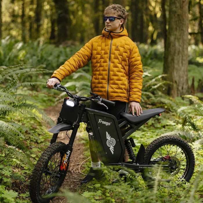Freego X1 Series Agile All-Terrain Electric Dirt Bike - 60V, 25Ah, 3000W peak, 37 MPH max speed,  full suspension, hydraulic brakes - 100% Financing Available