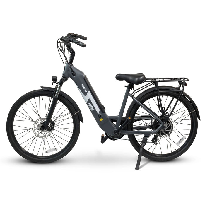 Gio Electric Bikes GIO STORM ELECTRIC BIKE GREY WITH INTEGRATED SAMSUNG BATTERY