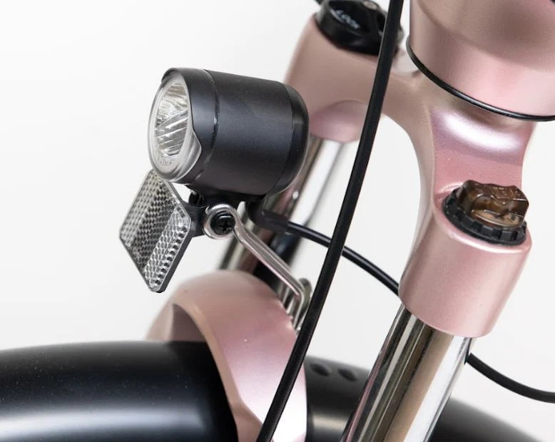 samsung electric bicycle GIO Storm Step-Thru Electric Bike Rose Gold