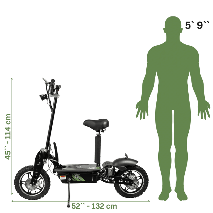 Gio Electric Scooter GIO ROSSO COBRA OUTDOOR STAND-UP ELECTRIC SCOOTER WITH SEAT, FOLDABLE