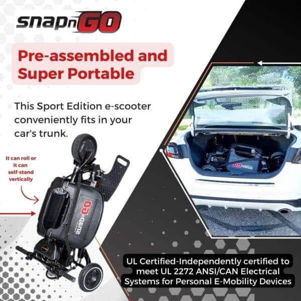 Glion Electric Scooter SNAPnGO Mobility Scooter Sport Edition - In Stock Now!  Financing Available