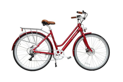 Iconic Electric Bikes Red ICONIC ULTRALIGHT STEP-THROUGH 350W Motor 36V 7Ah speed up to 20 MPH