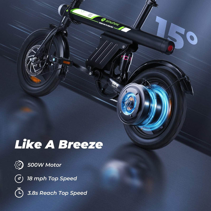 iSinwheel E-Bike isinwheel U1 Folding Electric Bike for Adults and Teens - 500W, 280Wh Battery, Range 25 Miles, Max Speed 18MPH, Max Load 264 Lbs - Financing Available!