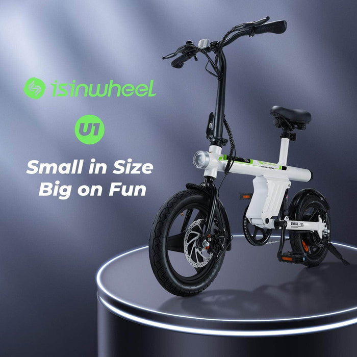 iSinwheel E-Bike isinwheel U1 Folding Electric Bike for Adults and Teens - 500W, 280Wh Battery, Range 25 Miles, Max Speed 18MPH, Max Load 264 Lbs - Financing Available!