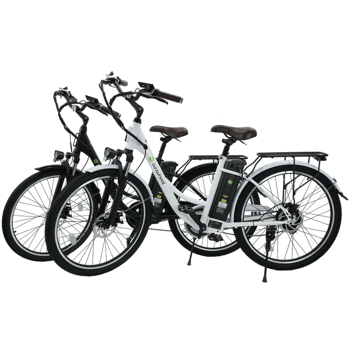 Isinwheel Electric Bikes Black+White Isinwheel U2 Electric Cruiser Bike 500W - Financing Available!