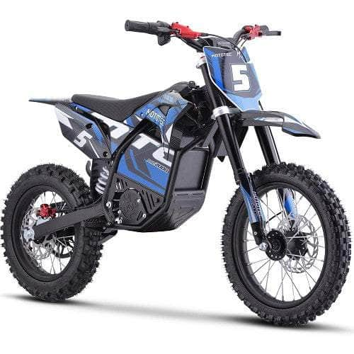 Mototec Electric Dirt Bikes Blue NEW! MotoTec 60V Pro Electric Dirt Bike 2000w Lithium, 15.6Ah, brushless, front and rear suspension and hydraulic brakes