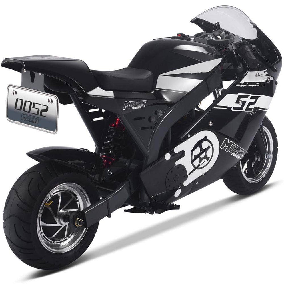 MotoTec 48v 1000w Electric Superbike Black, front and rear suspension ...