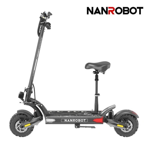 Nanrobot Electric Scooter Black / With Seat / Street Tire NANROBOT LS7+ 72V Electric Scooter - Dual Motors 3000Wx2, 35A, Hydraulic Brakes - 100% Financing Available