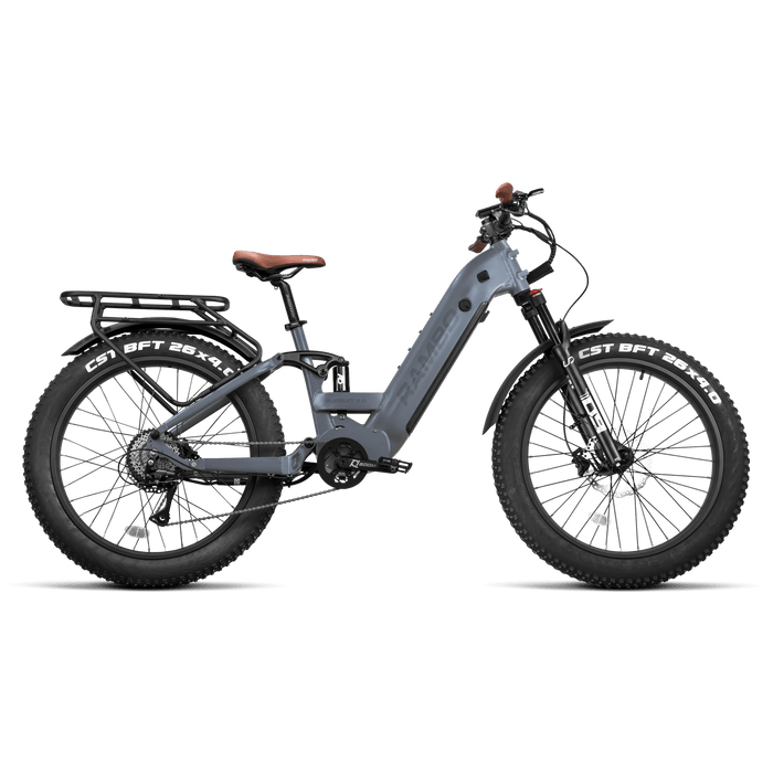 Rambo E-Bike Gray and Buckskin Rambo Pursuit FS 3.0 Step-Thru - 1000W - 48v 15ah - 30mph - Financing Available!