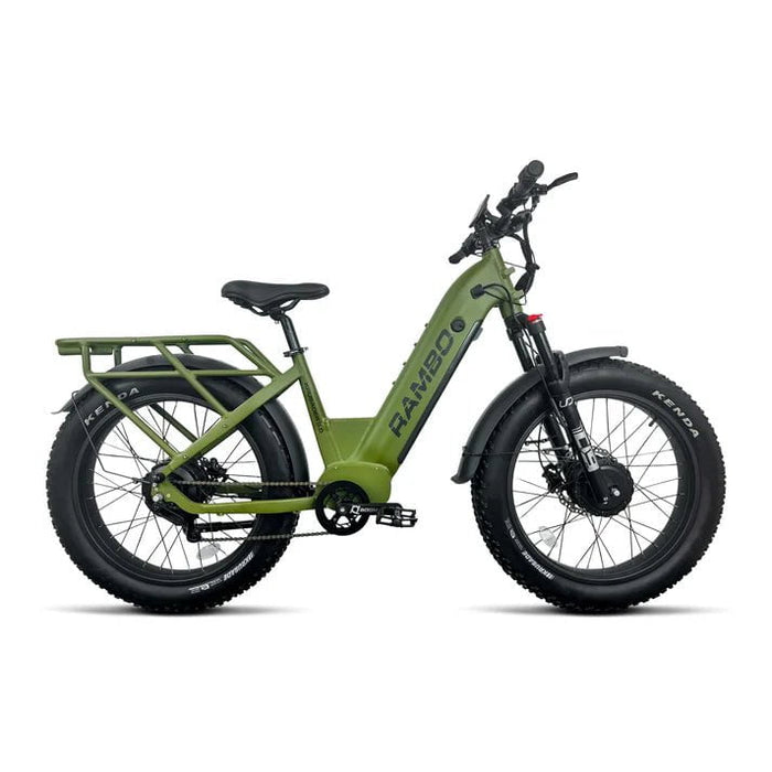 Rambo E-Bike OD Green Rambo Krusader 3.0 All-Terrain All-Wheel Drive Fat Tire Electric Bike - 48V 15Ah dual 500W hub motor -  Official Rambo Authorized Dealer!  Financing Available!