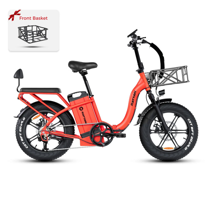 Rattan Foldable Ebikes 40AH Removable Battery 20