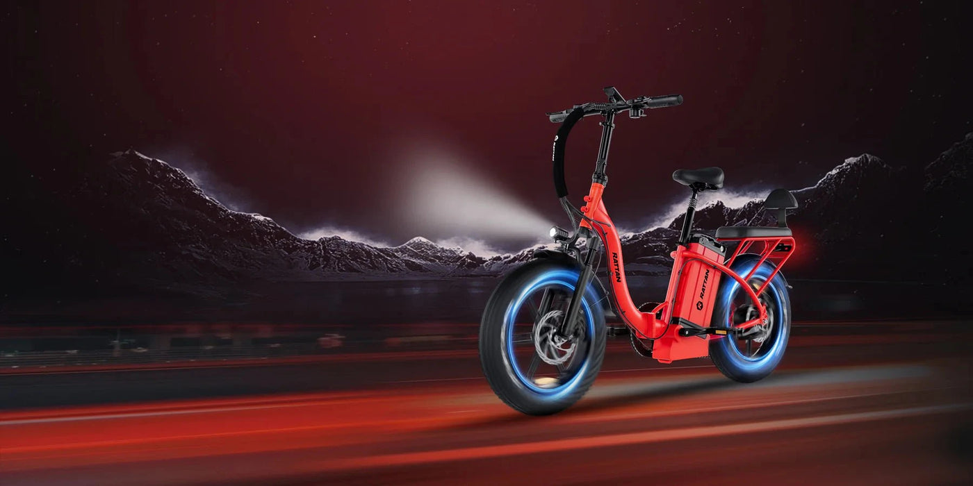 electric bicycle 120 miles Rattan LF Ultra 1000W Folding Electric Bike