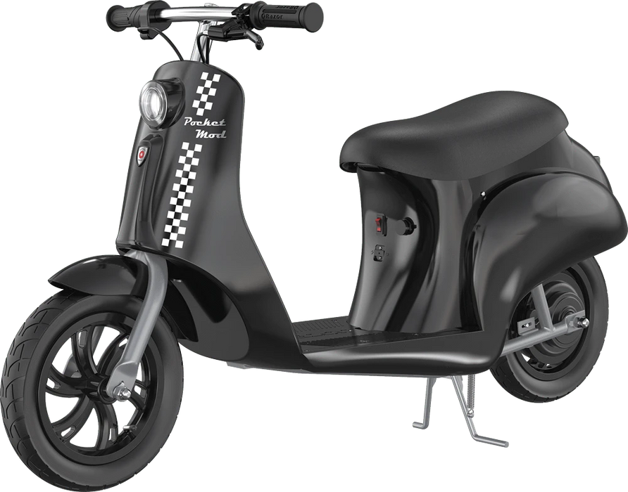 Razor Electric Scooter Onyx Black Razor Pocket Mod Electric Scooter - 24V 250W, Max Speed 15MPH, Max Load 170 lbs, 12" pneumatic wheels
