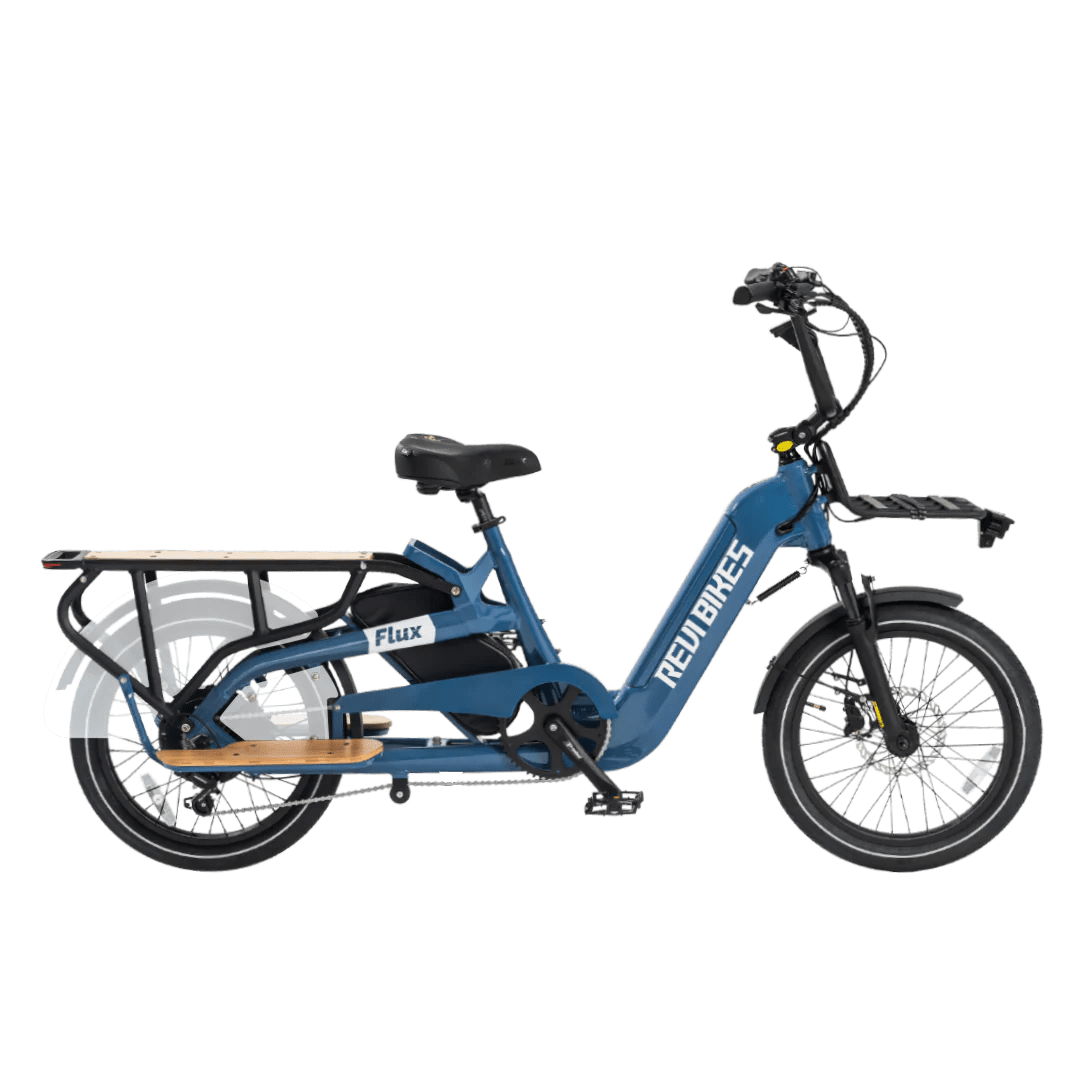Revibikes Flux Electric Cargo Bike Family Longtail Utility Ebike Dual Battry Navy / 25ah