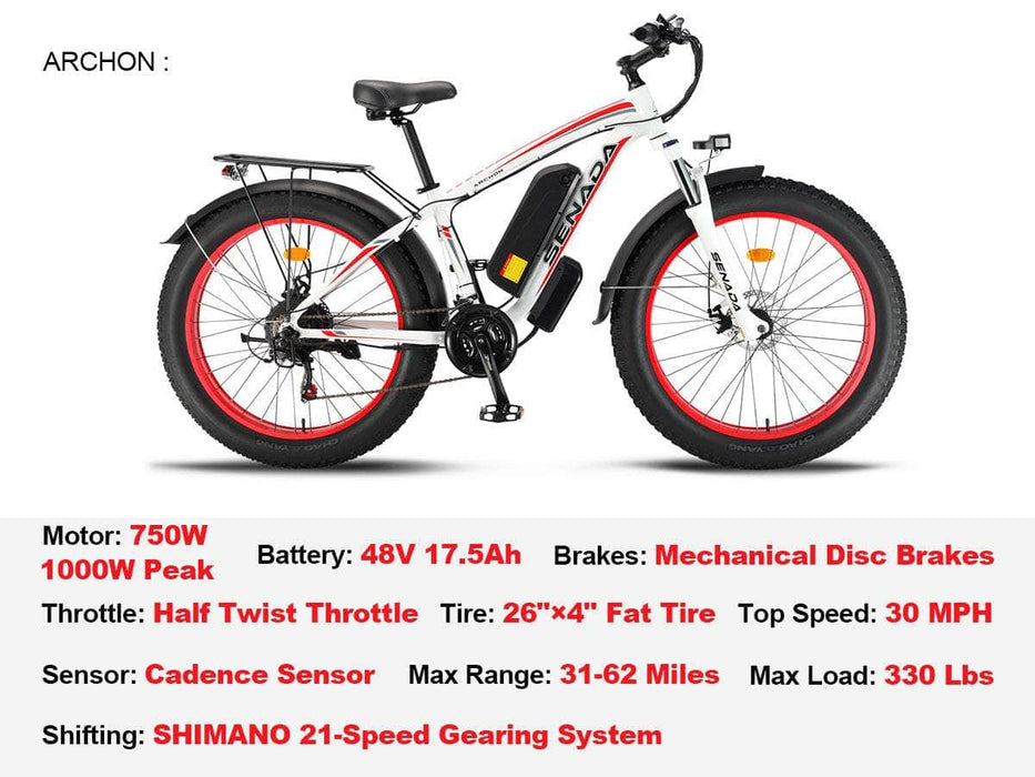 Senada ARCHON PLUS SENADA ARCHON PLUS - All Terrain Fat Tire EBike | 1000W 48V - Financing Available!