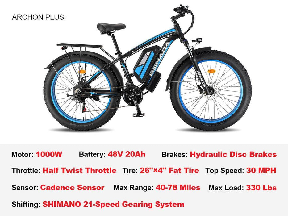 Senada ARCHON PLUS SENADA ARCHON PLUS - All Terrain Fat Tire EBike | 1000W 48V - Financing Available!