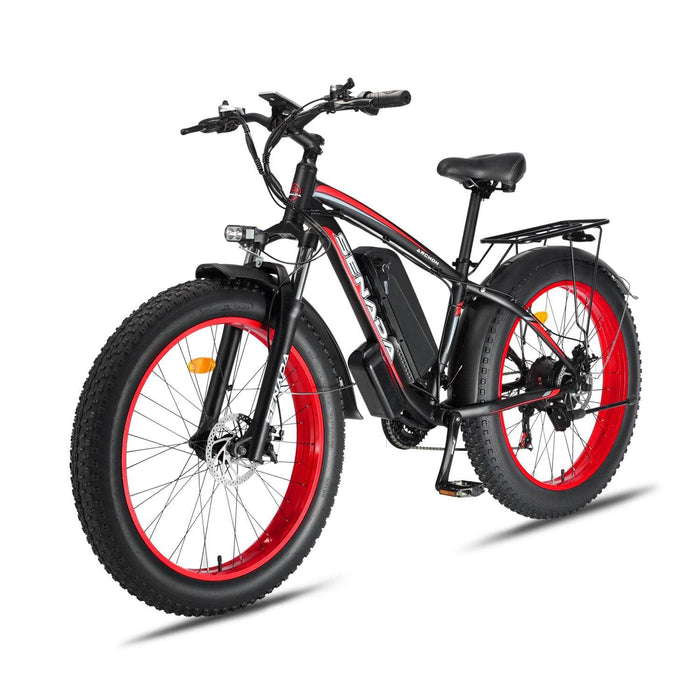 Senada Electric Bikes Black Red SENADA ARCHON All Terrain Fat Tire EBike | 1000W 48V