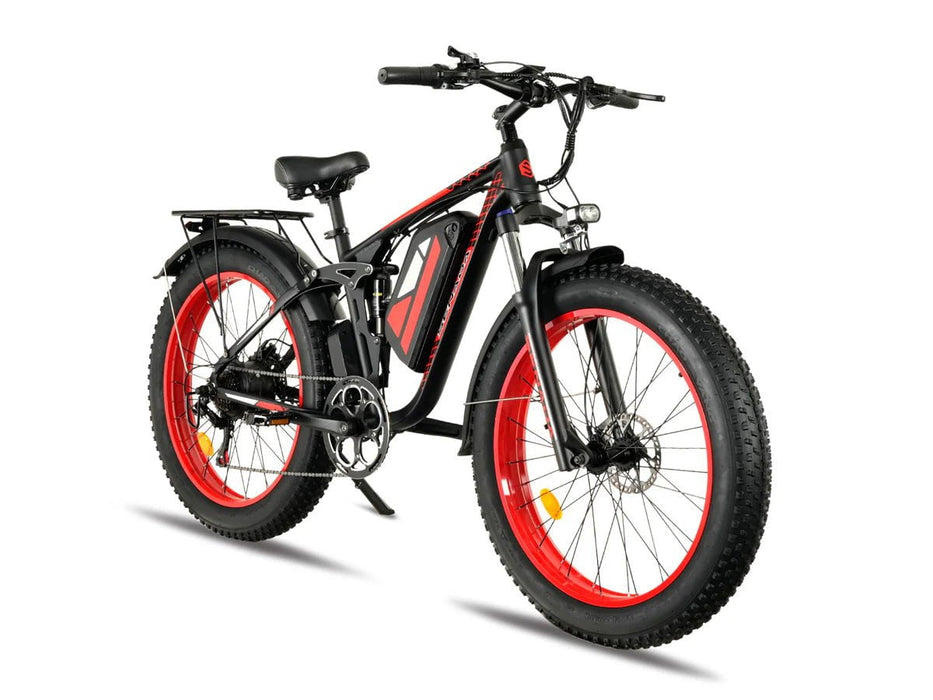 Senada Electric Bikes Red SENADA VIPER PLUS Electric Mountain Bike | 1000W 48V 20Ah 26" FAT Tires FULL SUSPENSION - Financing Available!