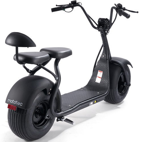 MotoTec Fat Tire 60v 18ah 2000w Lithium Electric Scooter - Passenger Seat, Load 300 lbs, 20+ Mile Range - 100% Financing Available!
