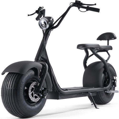 MotoTec Fat Tire 60v 18ah 2000w Lithium Electric Scooter - Passenger Seat, Load 300 lbs, 20+ Mile Range - 100% Financing Available!
