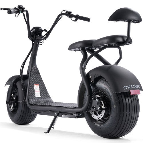 MotoTec Fat Tire 60v 18ah 2000w Lithium Electric Scooter - Passenger Seat, Load 300 lbs, 20+ Mile Range - 100% Financing Available!